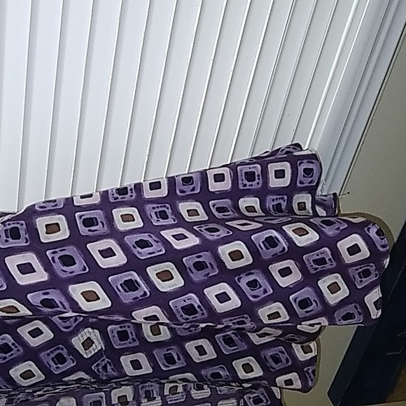 Perry Ellis silk Hobai skirt in plum multi pebble print sz 8 - Picture 7 of 10